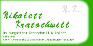 nikolett kratochwill business card